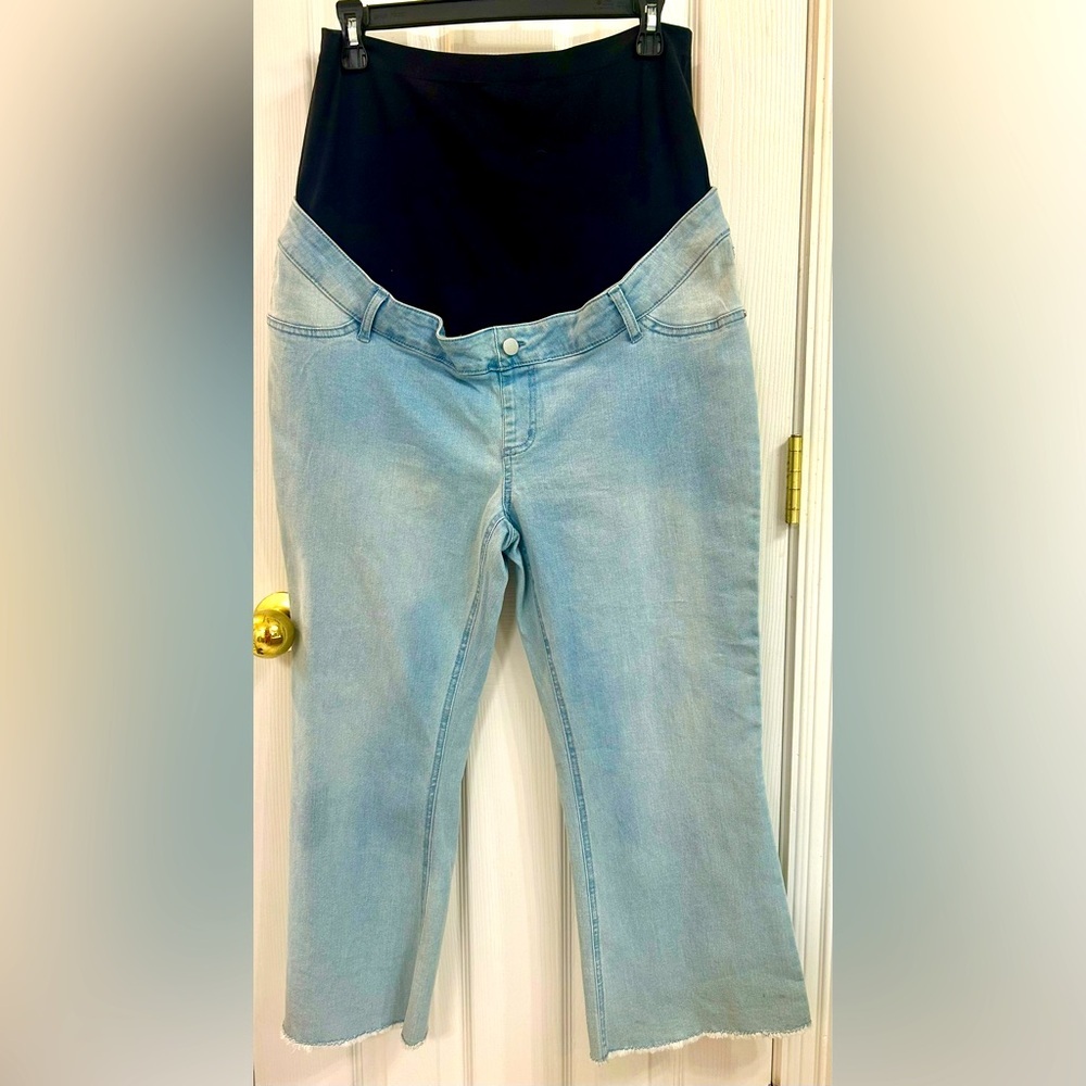 Maternity Light-blue, Cropped Jeans - Large